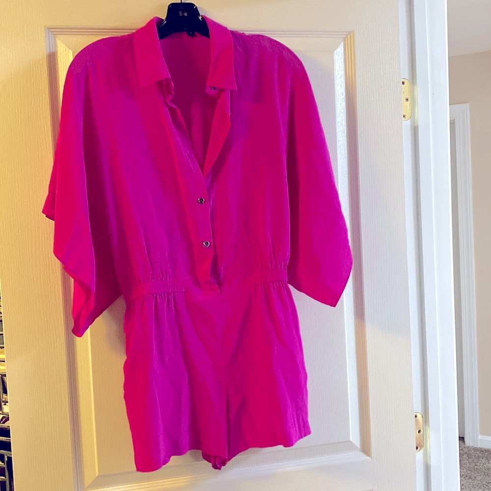 Silk pink romper